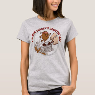 Funny Potato Ricer Masher Retro Cartoon Mascot T-Shirt