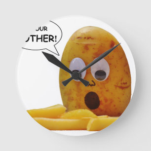 Funny Potato Round Clock