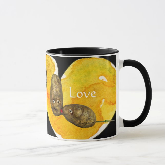 Funny Potatoes in Love / Heart Mugs (Right)