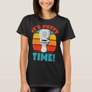 Funny Potty Training It's Potty Time Toilet Humour T-Shirt