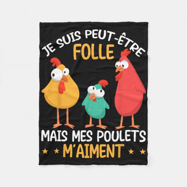 Funny Poultry Love Chicken Farmer Chicken  Fleece Blanket (Front)