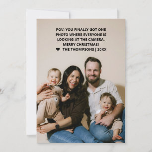 Funny POV Family Photo Modern Customisable Holiday Card