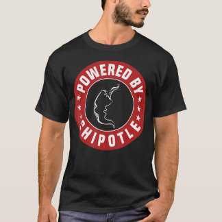 Funny Powered By Chipotle Design Chilli Pepper T-Shirt