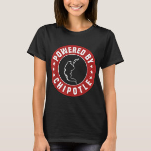 Funny Powered By Chipotle Design Chilli Pepper  T-Shirt