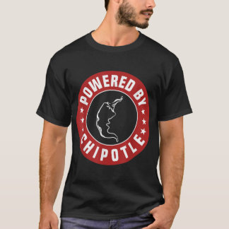 Funny Powered By Chipotle Design Chilli Pepper  T-Shirt
