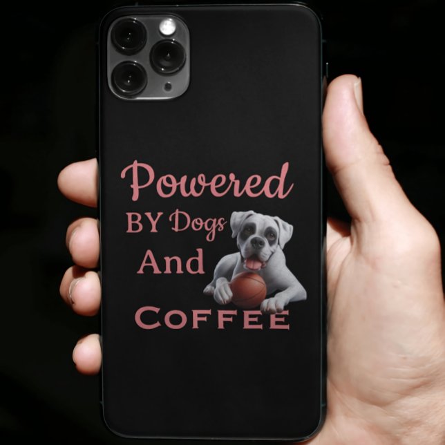 Funny Powered By Dogs & Coffee iPhone Case (Creator Uploaded)