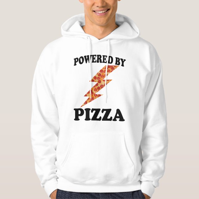 Funny Powered By Pizza Cool Pizza     Hoodie (Front)