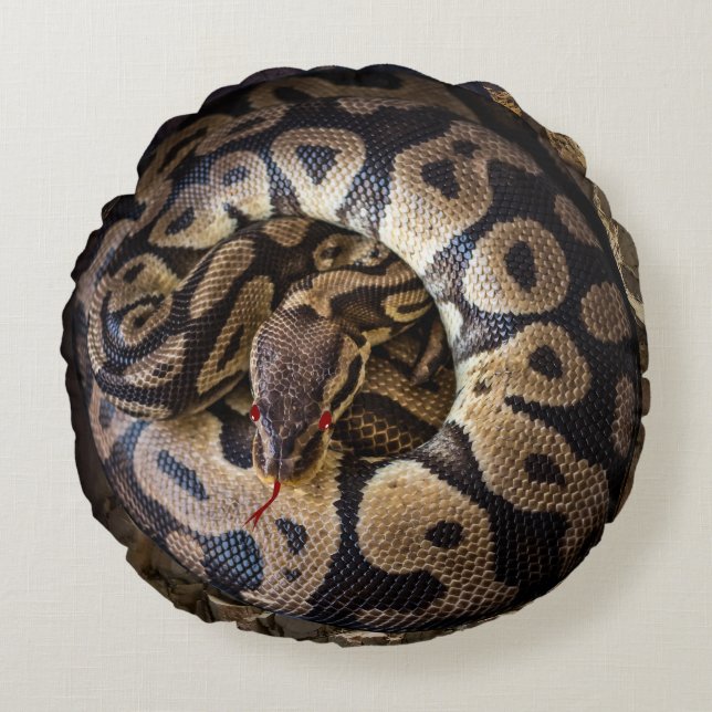 Funny Prank Python Snake Round Cushion (Front)