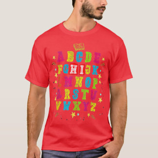 Funny Pre K Kindergarten Hi Alphabet Back To Schoo T-Shirt
