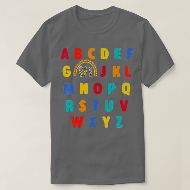 Funny Pre K Kindergarten Hi Alphabet Back To Schoo T-Shirt (Design Front)