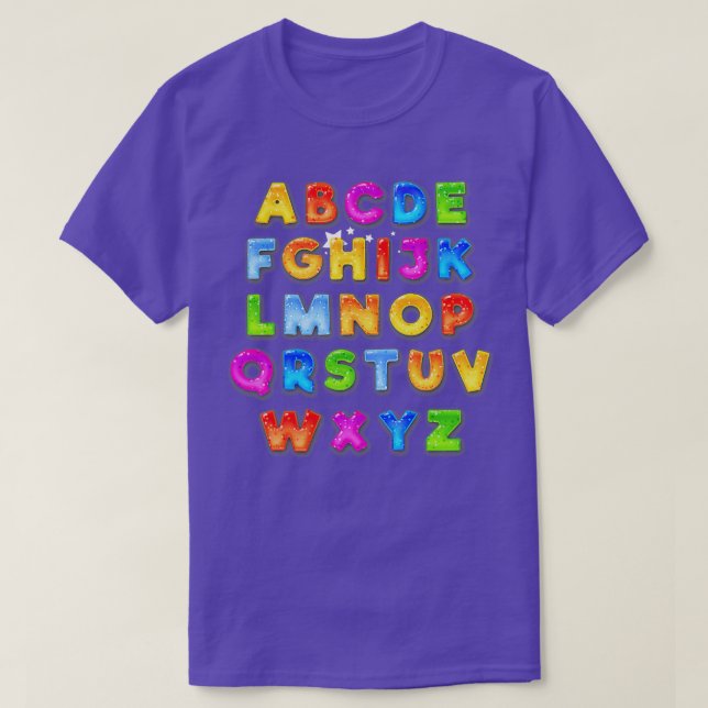 Funny Pre K Kindergarten Hi Alphabet Back To Schoo T-Shirt (Design Front)