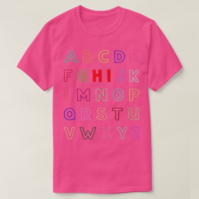 Funny Pre K Kindergarten Hi Alphabet Back To Schoo T-Shirt (Design Front)