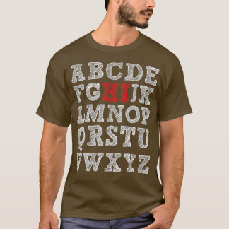 Funny Pre K Kindergarten Hi Alphabet Back To Schoo T-Shirt