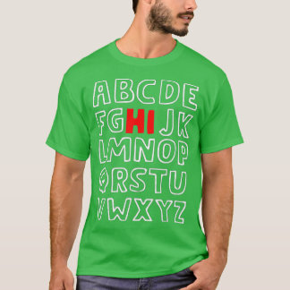 Funny Pre K Kindergarten Hi Alphabet Back To Schoo T-Shirt