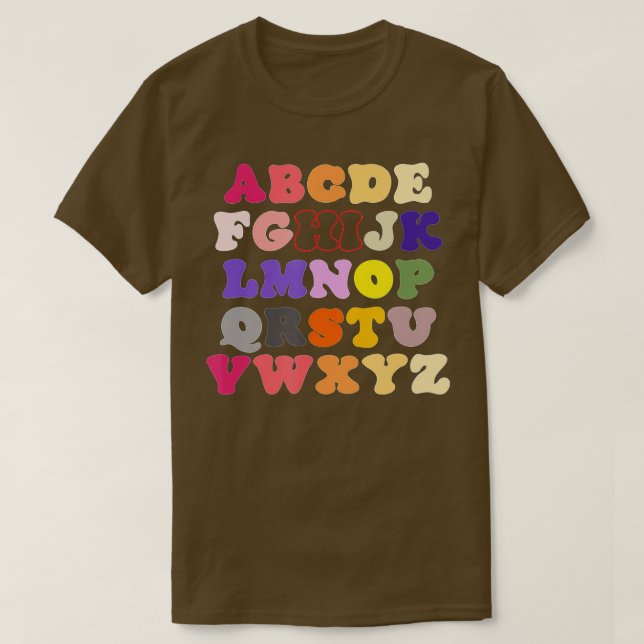 Funny Pre K Kindergarten Hi Alphabet Back To Schoo T-Shirt (Design Front)
