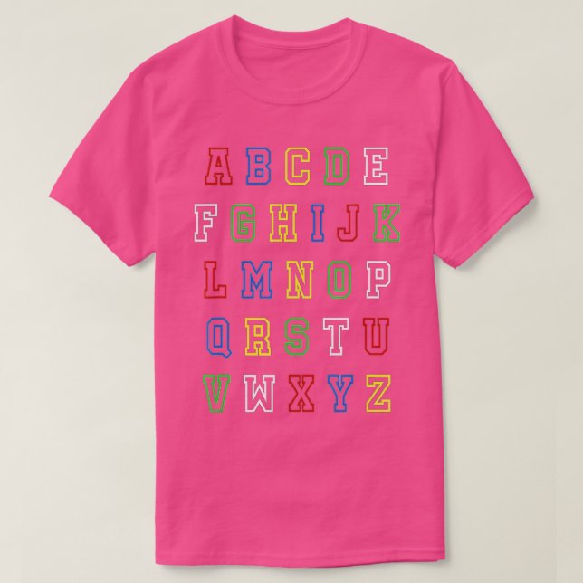 Funny Pre K Kindergarten Hi Alphabet Back To Schoo T-Shirt (Design Front)