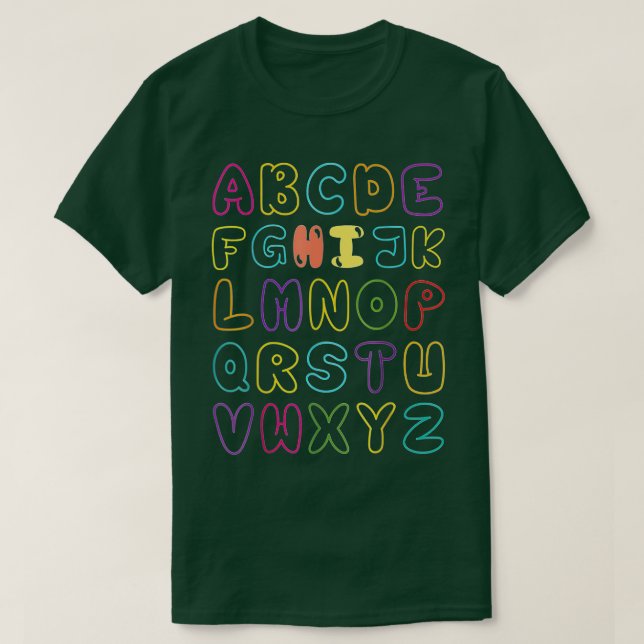 Funny Pre K Kindergarten Hi Alphabet Back To Schoo T-Shirt (Design Front)