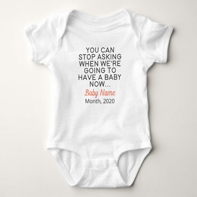 Funny Pregnancy Announcement Baby Bodysuit (Front)