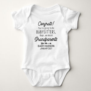 Funny Pregnancy Announcement for Grandparents Baby Bodysuit