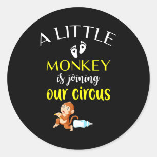 Funny Pregnancy Announcement New Baby Reveal  Classic Round Sticker