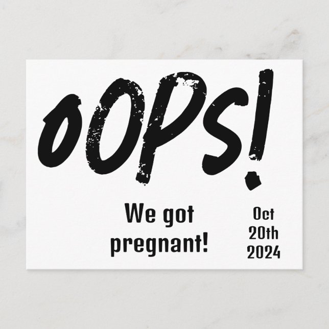 Funny pregnancy announcement  postcard (Front)