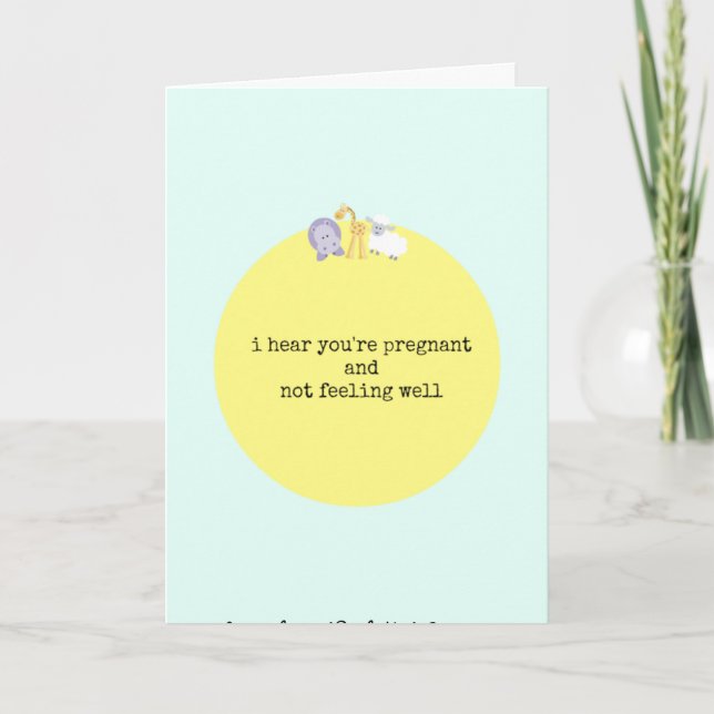 Funny Pregnancy Greeting Card (Front)
