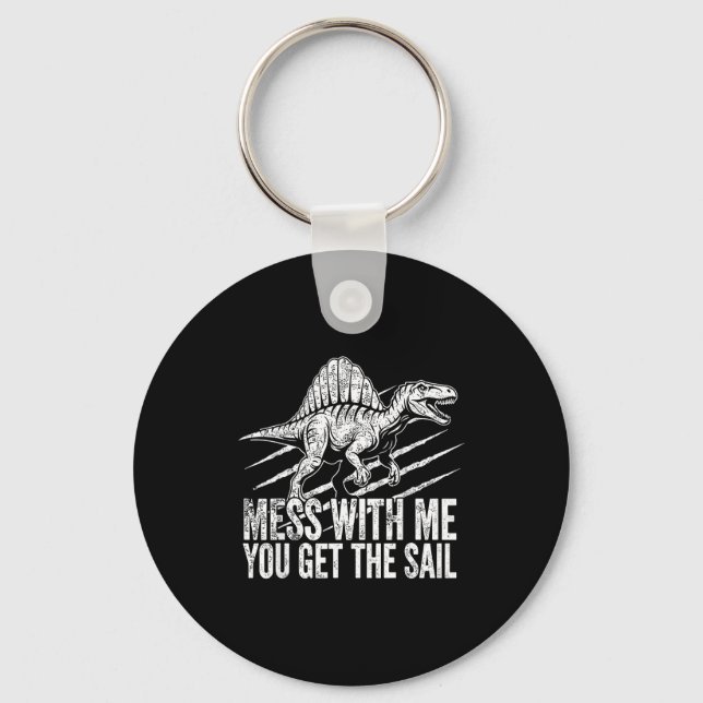 Funny prehistoric sail raptor spinosaurus dinosaur key ring (Front)