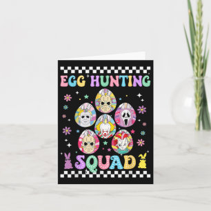 Funny Prepare To Groovy Dye Horror Egg Hunting Squ Card