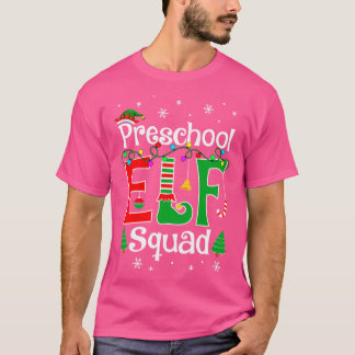 Funny Preschool Elf Squad Teacher Christmas Child T-Shirt