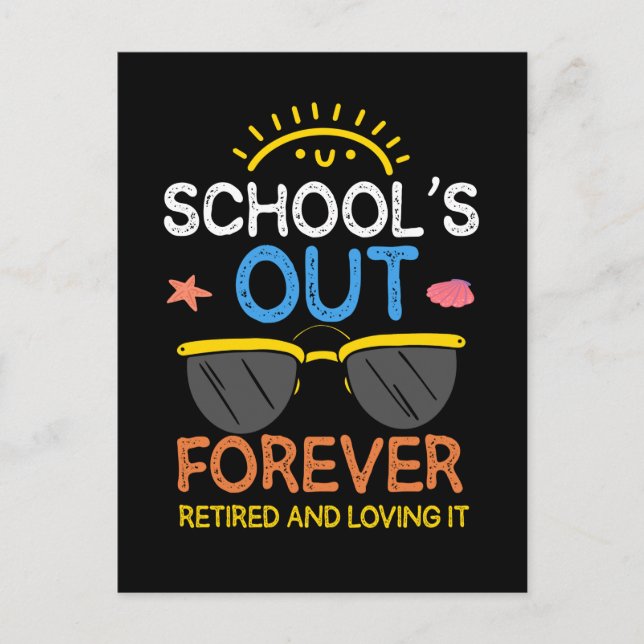 Funny Preschool Teacher Retirement School Retired Postcard (Front)