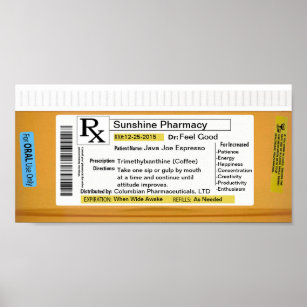 Funny Prescription Coffee RX Poster
