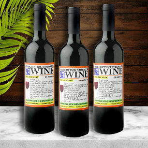 Funny Prescription Red Wine Labels