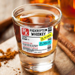 Funny Prescription Whiskey Custom Warning  Shot Glass<br><div class="desc">This design may be personalized in the area provided by changing the photo and/or text. Or it can be customized by clicking Personalize this Template and then choosing the click to customize further option and delete or change the color of the background, add text, change the text color or style,...</div>
