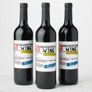 Funny Prescription  Wine Label