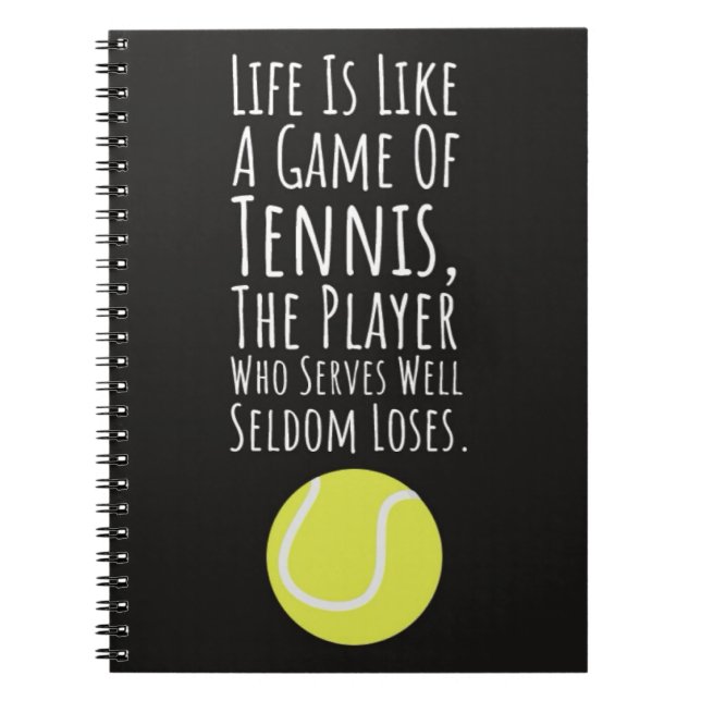 Funny Presents For Tennis Players Humour Typograph Notebook (Front)