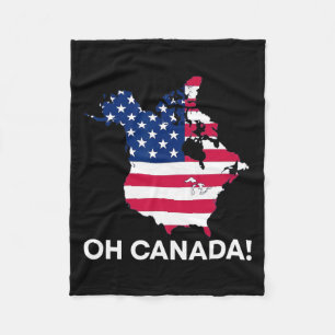 Funny President Donald Trump Oh Canada Usa America Fleece Blanket