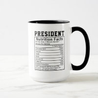 Funny President Nutrition Facts Employee Staff