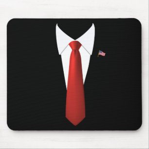 Funny President Trump Suit Lazy Halloween Costume  Mouse Pad