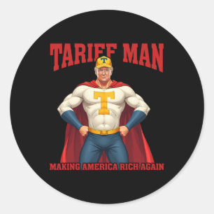 Funny President Trump Tariffman Make America Rich Classic Round Sticker