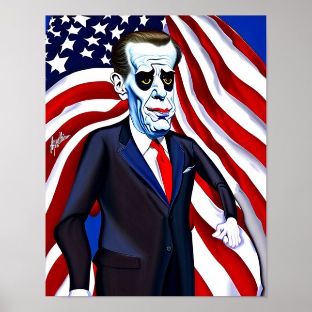 Funny Presidential Poster - Humorous Portrait Art  (Front)