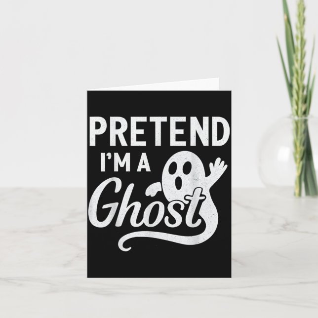 Funny Pretend A Ghost Easy Costume Lazy Halloween Card (Front)