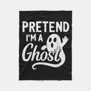 Funny Pretend A Ghost Easy Costume Lazy Halloween Fleece Blanket
