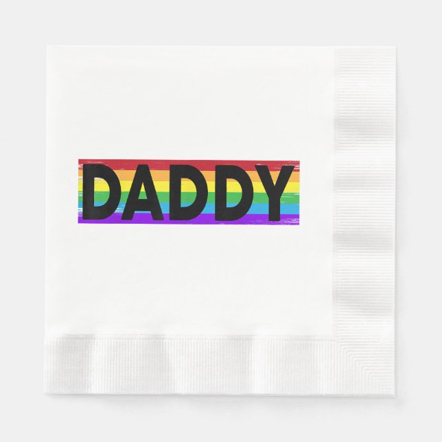 Funny Pride Daddy - Proud Gay Lesbian LGBT Gift Fa Napkin (Front)
