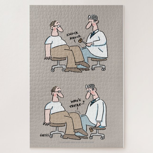Funny Primary Care Physician Family Doctor Cartoon Jigsaw Puzzle (Vertical)