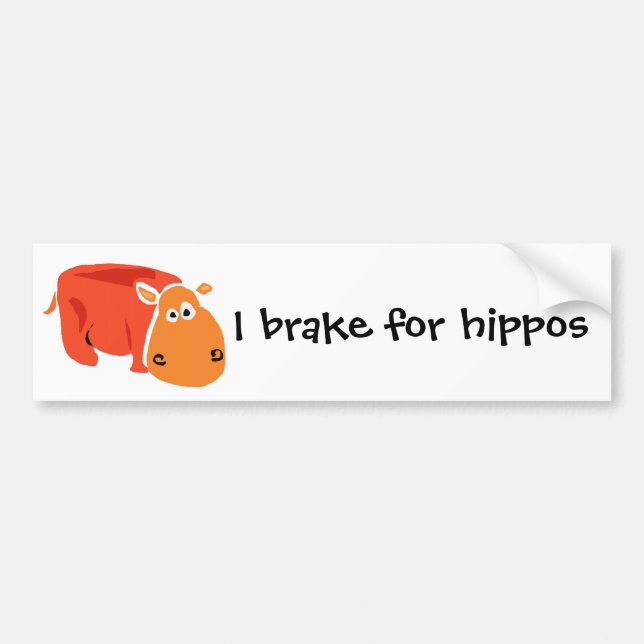 Funny Primitive Art Hippo Bumper Sticker (Front)