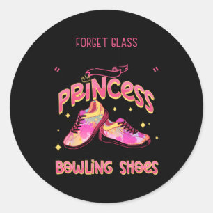 Funny Princess Bowling Shoes Bowlers  Classic Round Sticker