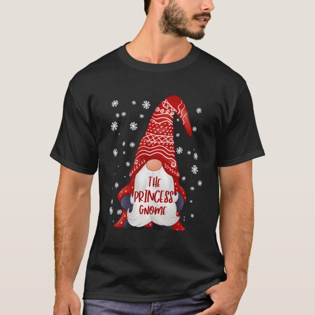 Funny Princess Gnome Family Matching Christmas Gif T-Shirt (Front)