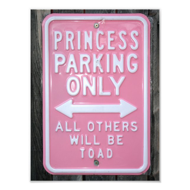 Funny Princess Parking Only sign (Front)