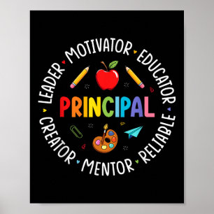 Funny Principal Life Rainbow Back To School For Me Poster