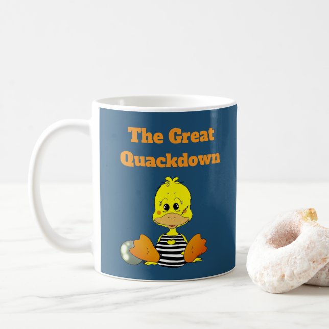 Funny Prison Duck The Great Quackdown Coffee Mug (With Donut)